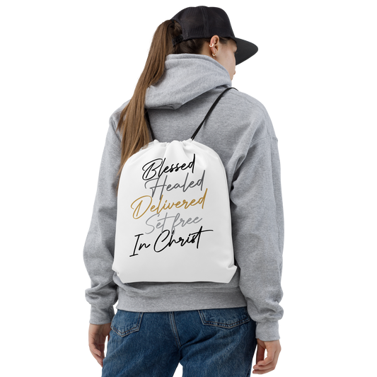 Blessed Healed Drawstring Bag