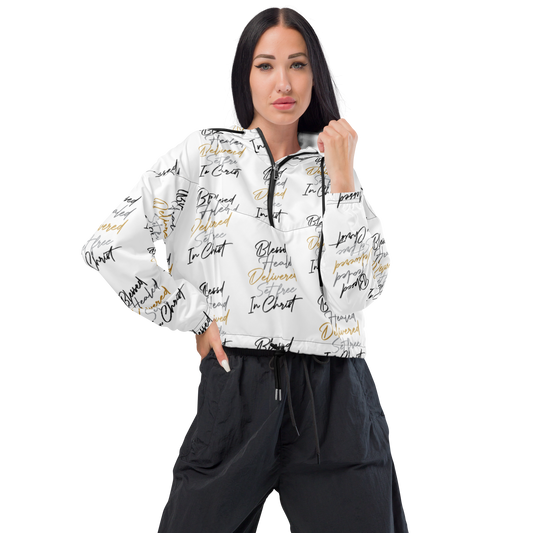 Blessed Healed Women’s Cropped Windbreaker Jacket