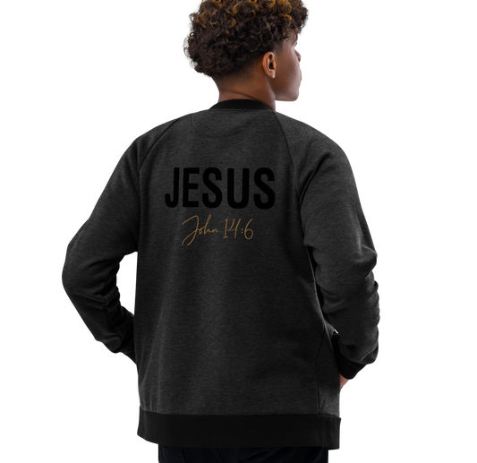 Unisex Jesus Style X Bomber Jacket (Grey)